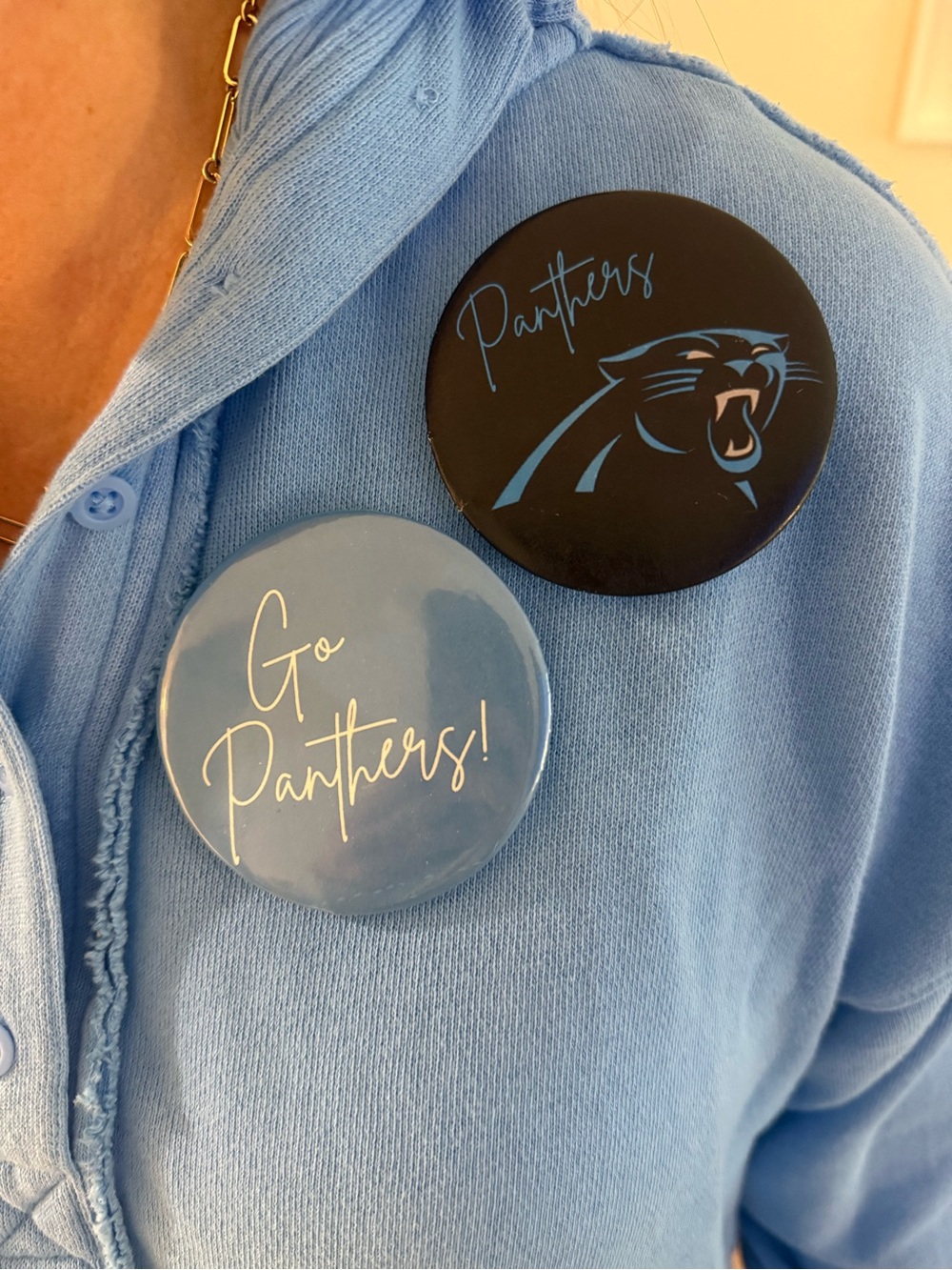 Panthers Game-Day Button Set in Carolina Blue and Black